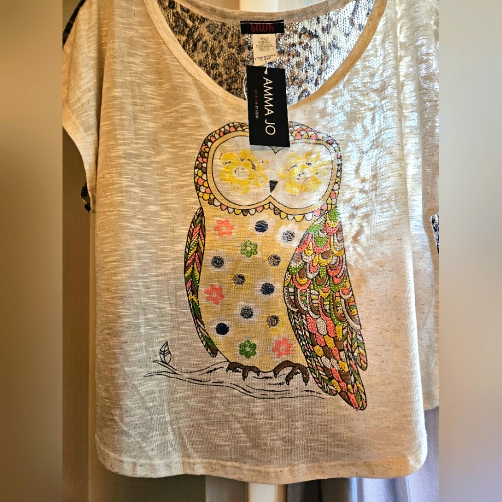 Owl and Animal Print Top